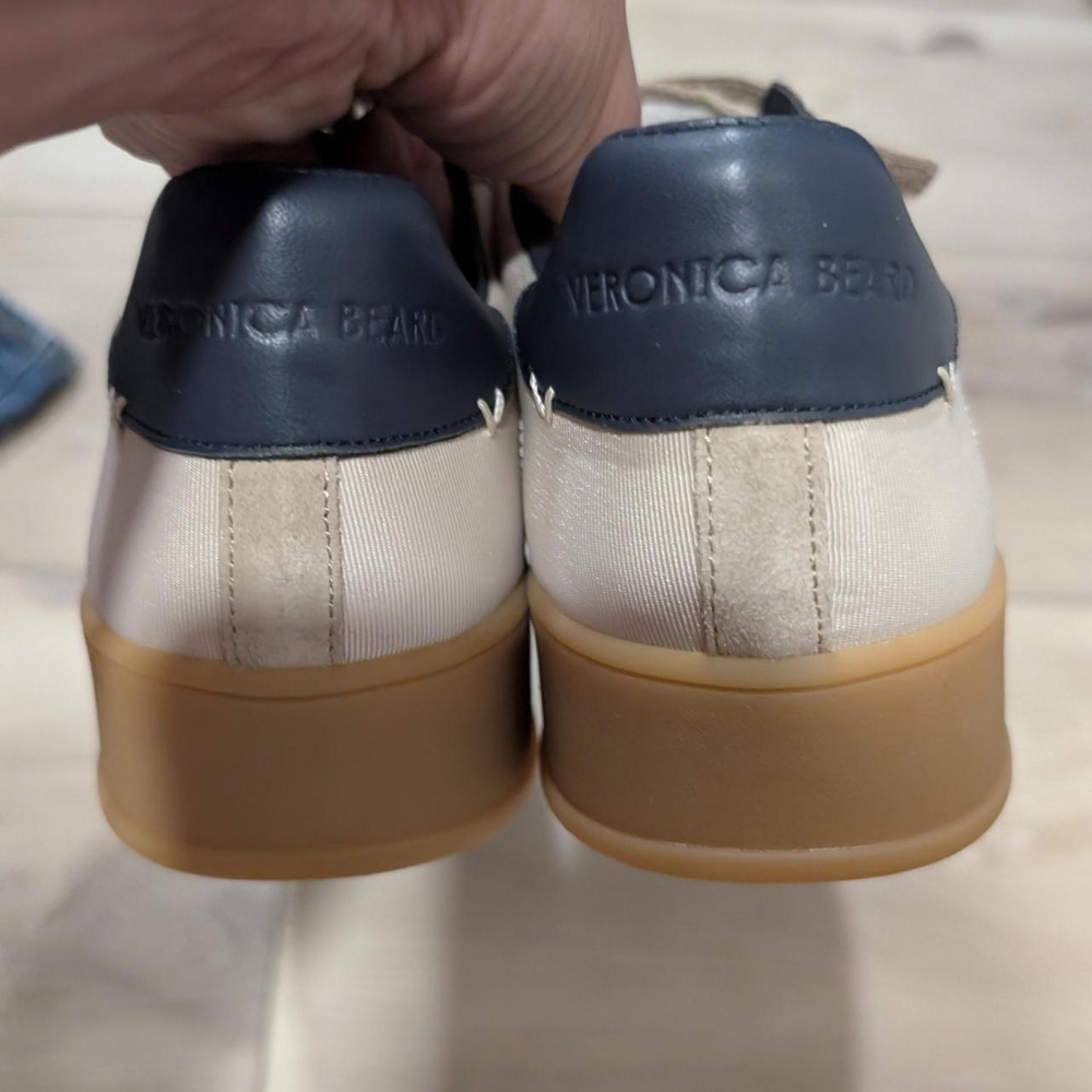 Sold Veronica Beard Beige and Navy Sneakers - Picture 2 of 5
